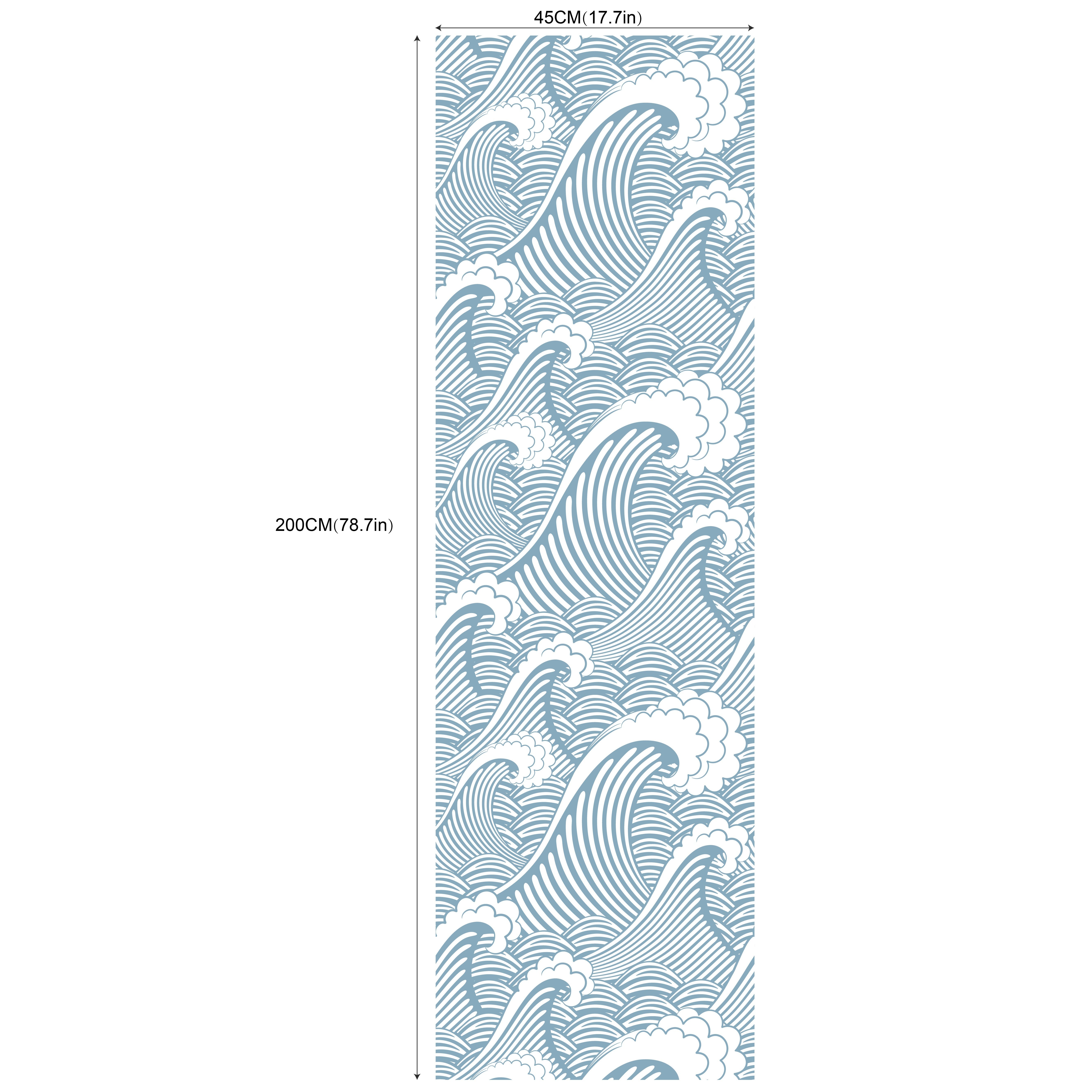 Image of 17.7 Inches By 78.7 Inches, A Self-adhesive Wallpaper With A Japanese , Suitable For Transforming Walls In Living Rooms And Bedrooms, Removable And Waterproof Wall Mural Rw037