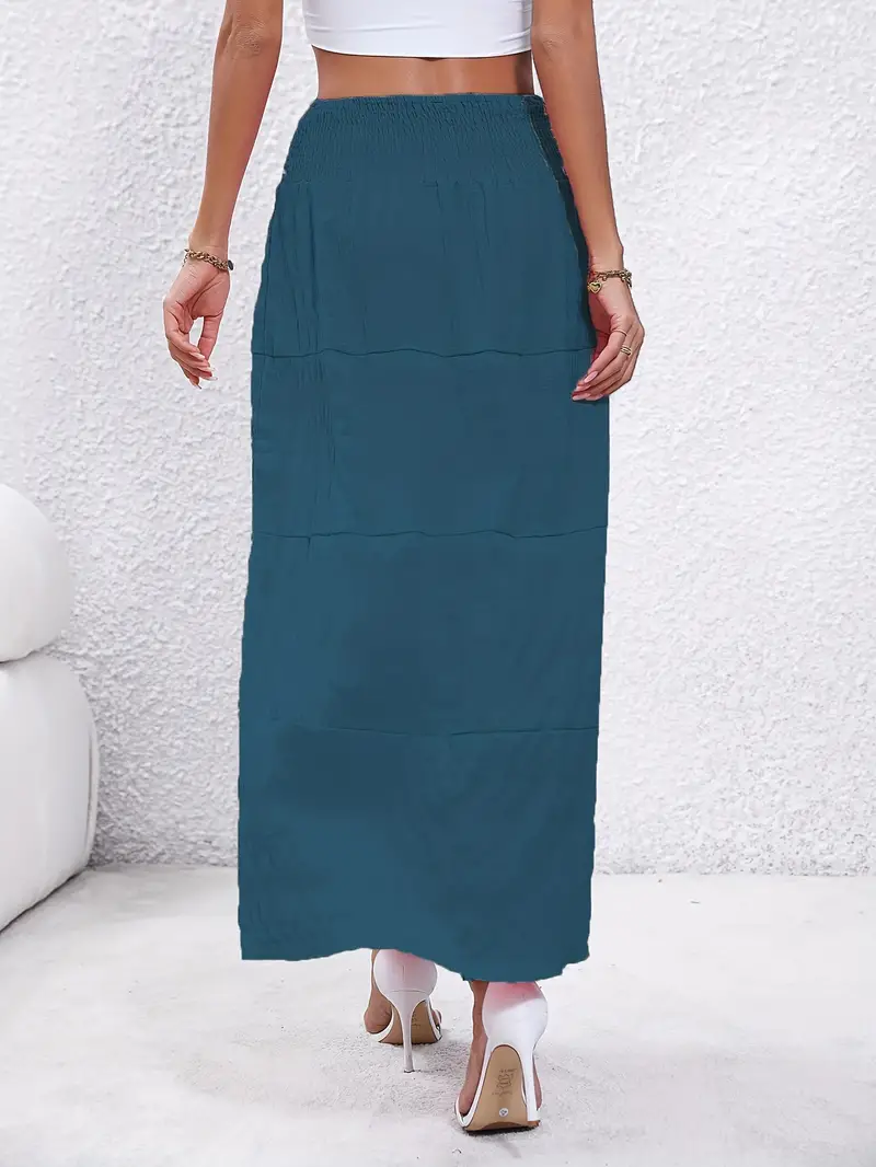 Faldas Largas Para Mujer de Moda Cintura Alta Elegantes Casuales Ropa  Oficina