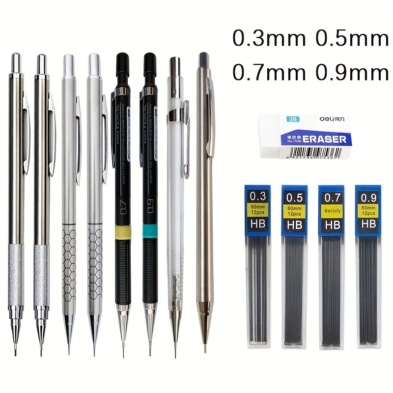 5 Pcs/set Professional Metal Mechanical Pencil Art Drawing Design