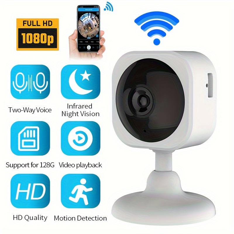 Mini cámara de seguridad para el hogar, cámara HD WiFi inalámbrica pequeña  micro cámara con visión remota gran angular detección de movimiento visión