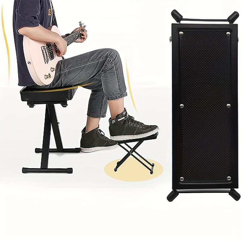 Guitar Foot Rest Footstool Foldable Adjustable Height Non-Slip Rubber