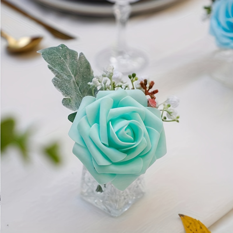 Artificial Roses Flowers Blue Roses Stem Diy Craft - Temu United Arab  Emirates