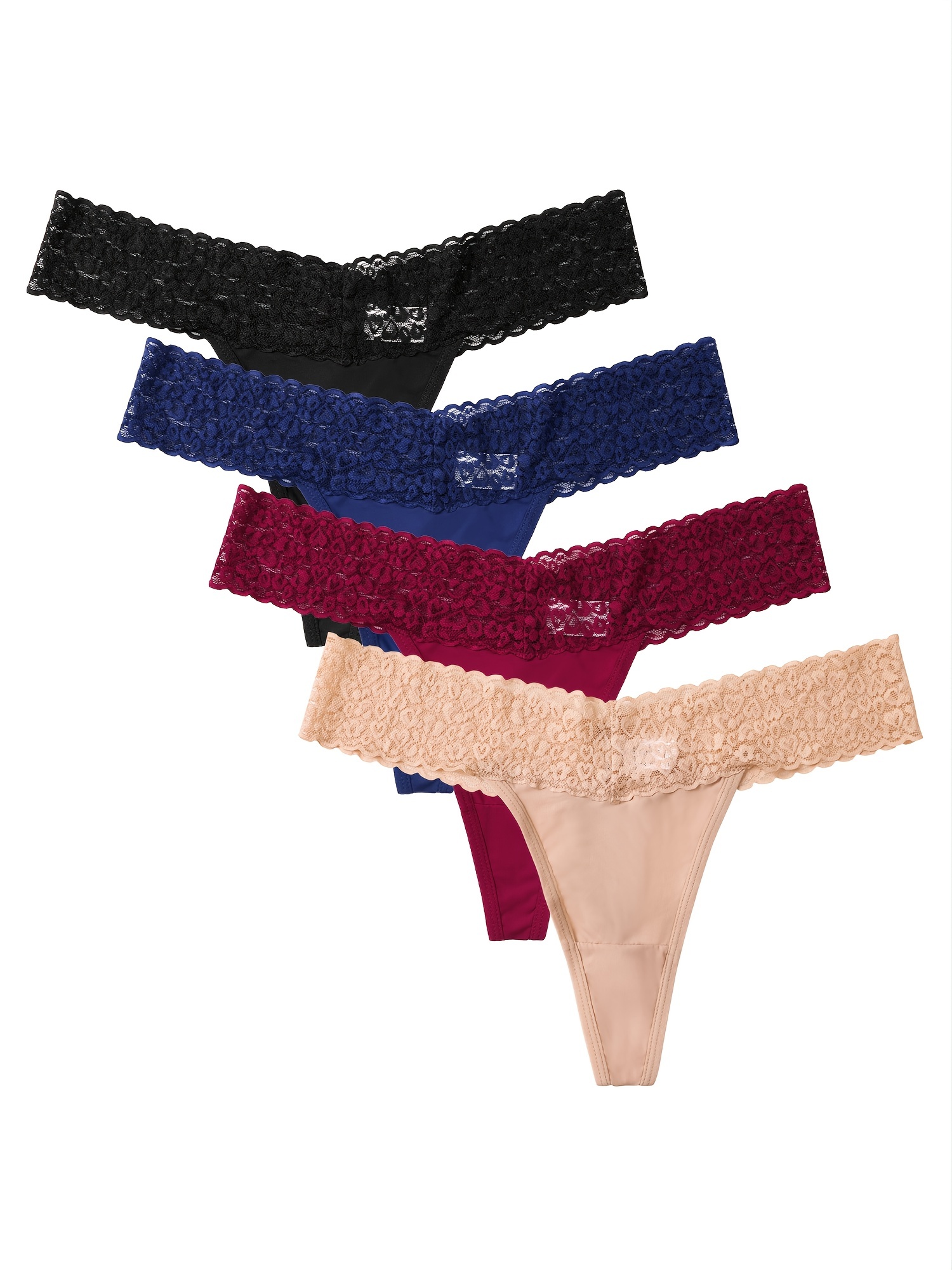 Women's Comfort Hipster Lace Cheeky Panties Low Sheer - Temu