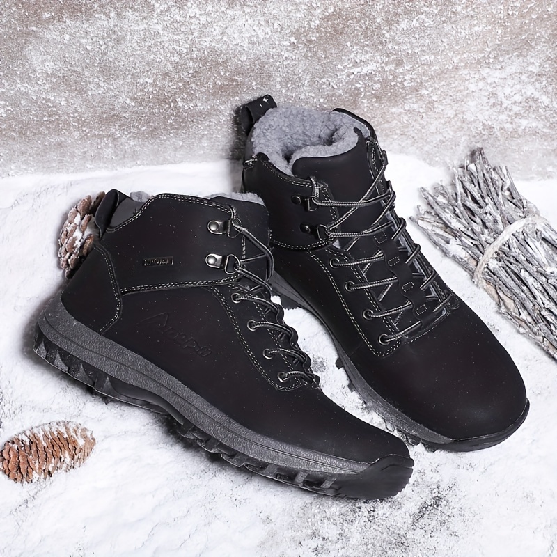 Botas de nieve impermeables para mujer, zapatos cálidos de invierno de piel  sintética para mujeres y niñas, botas de invierno antideslizantes para  exteriores