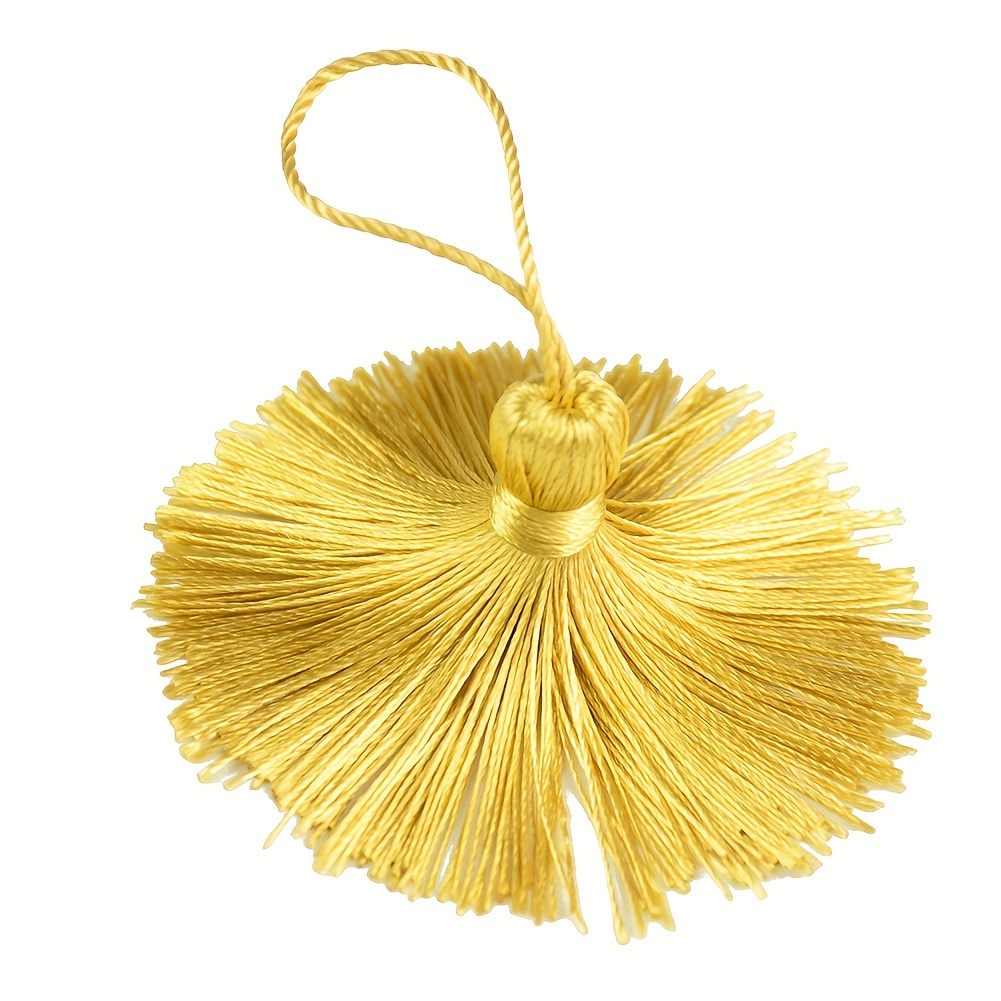 Handmade Silky Floss Mini Tiny Craft Tassels With Cord Loop - Temu