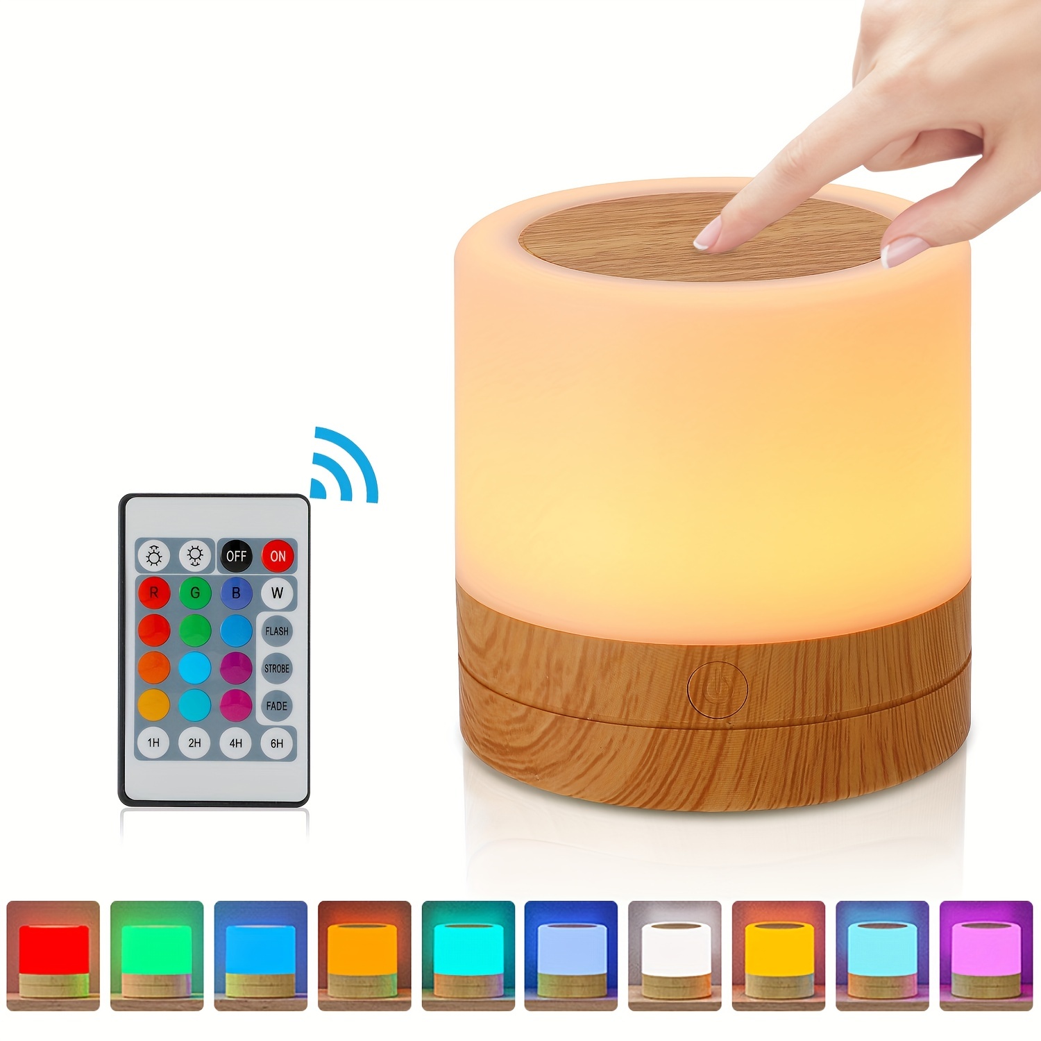 Foco LED inalámbrico, focos de batería para interiores, luces de arte RGB  que cambian de color, atenuador de luz de imagen, luces de disco, lámparas  de exhibición, luz de pared (blanco)
