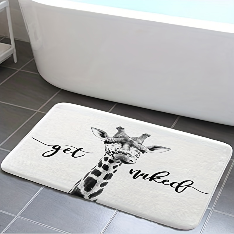 Painting Bathroom Door Mat Tree Giraffe Crane Super Soft Non - Temu