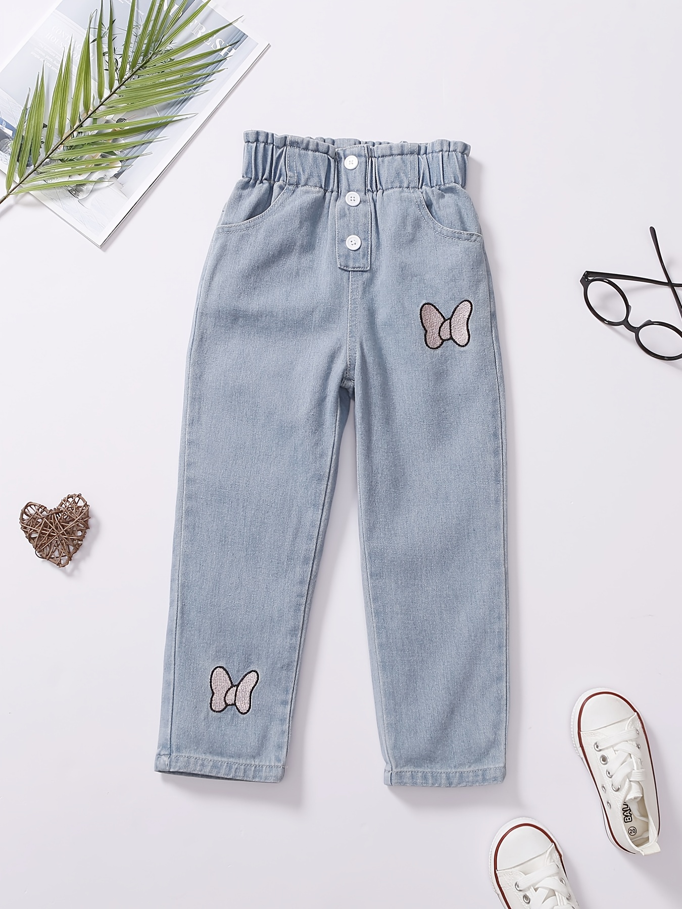 Children Clothing Pants for Girls Jeans Teenagers Cute Bow