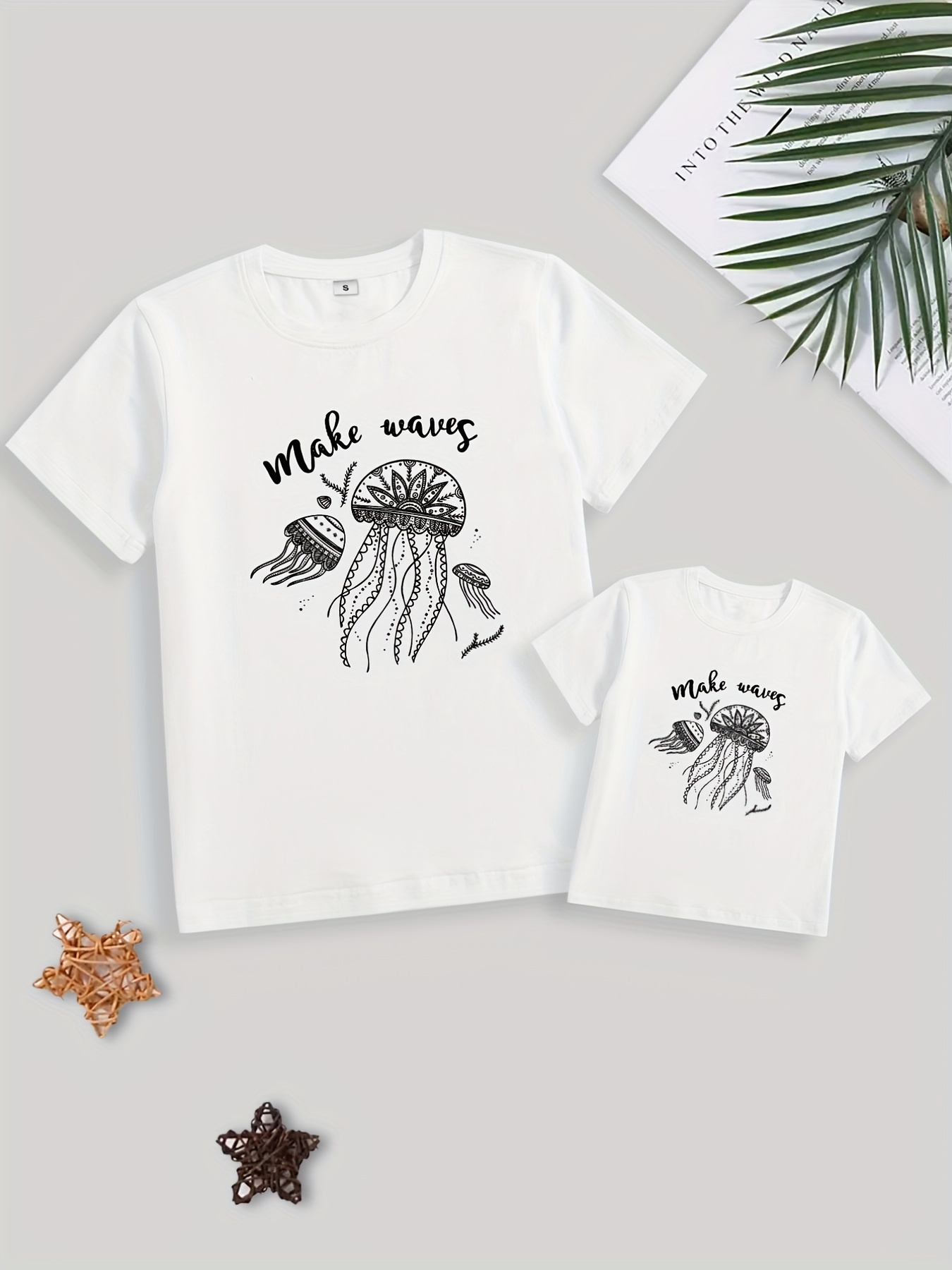 Mommy Matching Tees Marine Life Graphic Short Sleeve T Shirt - Temu