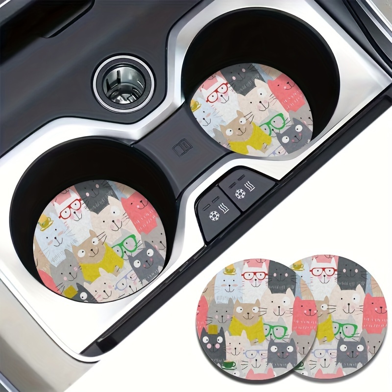 Coasters, Car Cup Holder Coasters For Car, Noble Cat Funny Pad