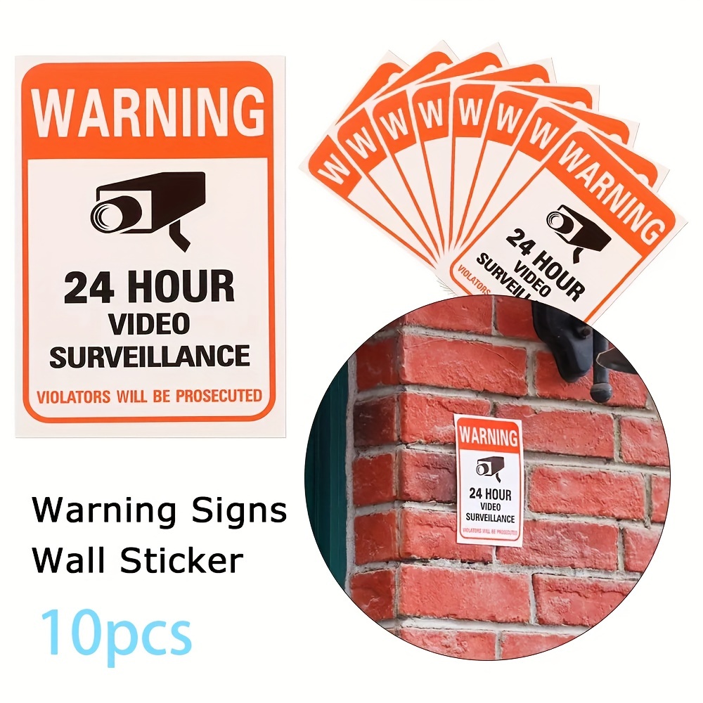 10pcs/set Video Kamera System Warnschild Auffällige Wand - Temu Germany