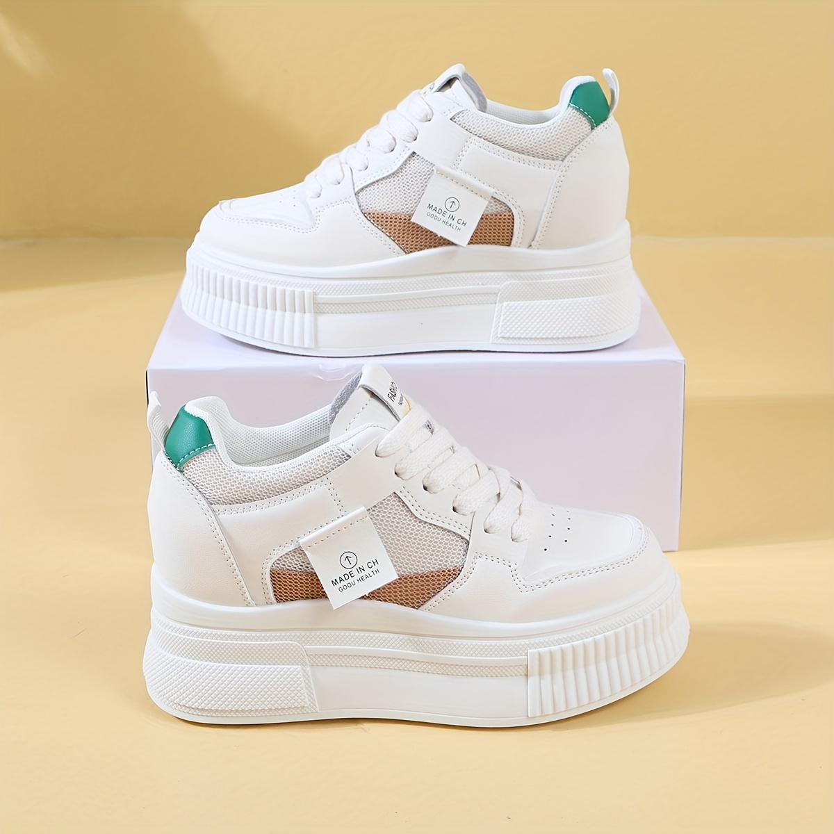 Women's Letter Graphic Lace up Front Wedge Sneakers