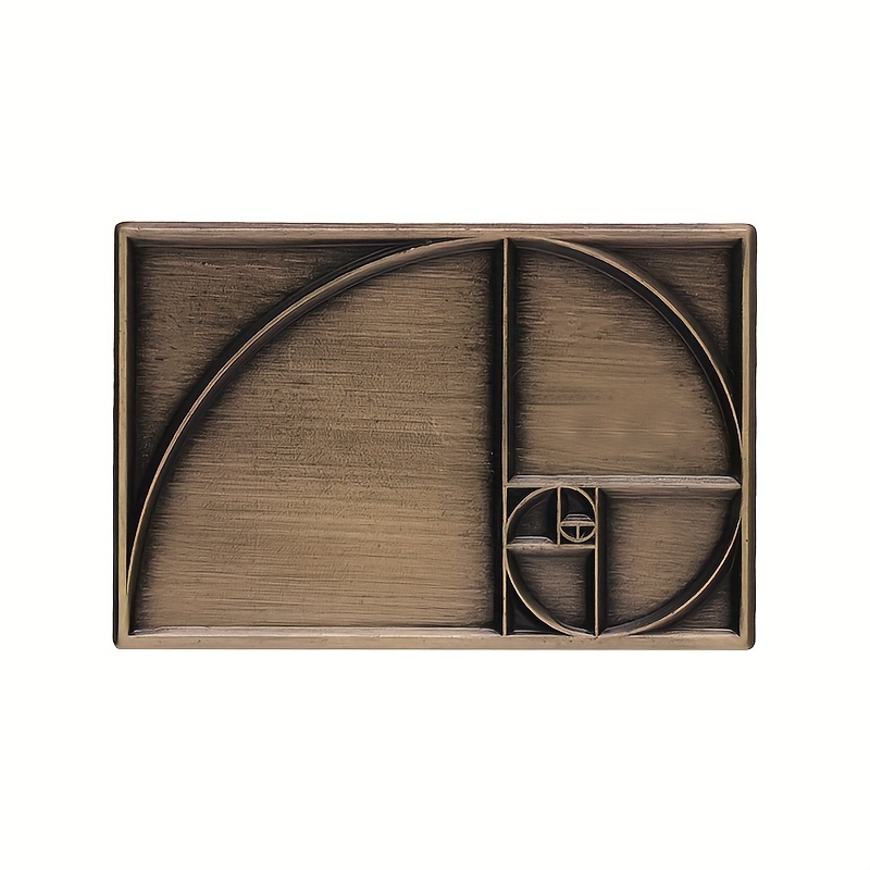 Image of Elegant Accessory, Golden Ratio Fibonacci Digital Graphic Brooch, Chocolate Color Alloy, Geometric Pattern, Versatile Decorative Pin, Ideal Birthday Gift