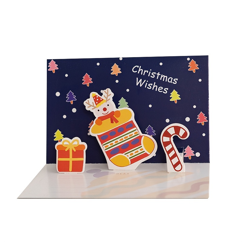 6PCS 3D Pop Up Cartes de Noël Cartes de bonne année Cartes de