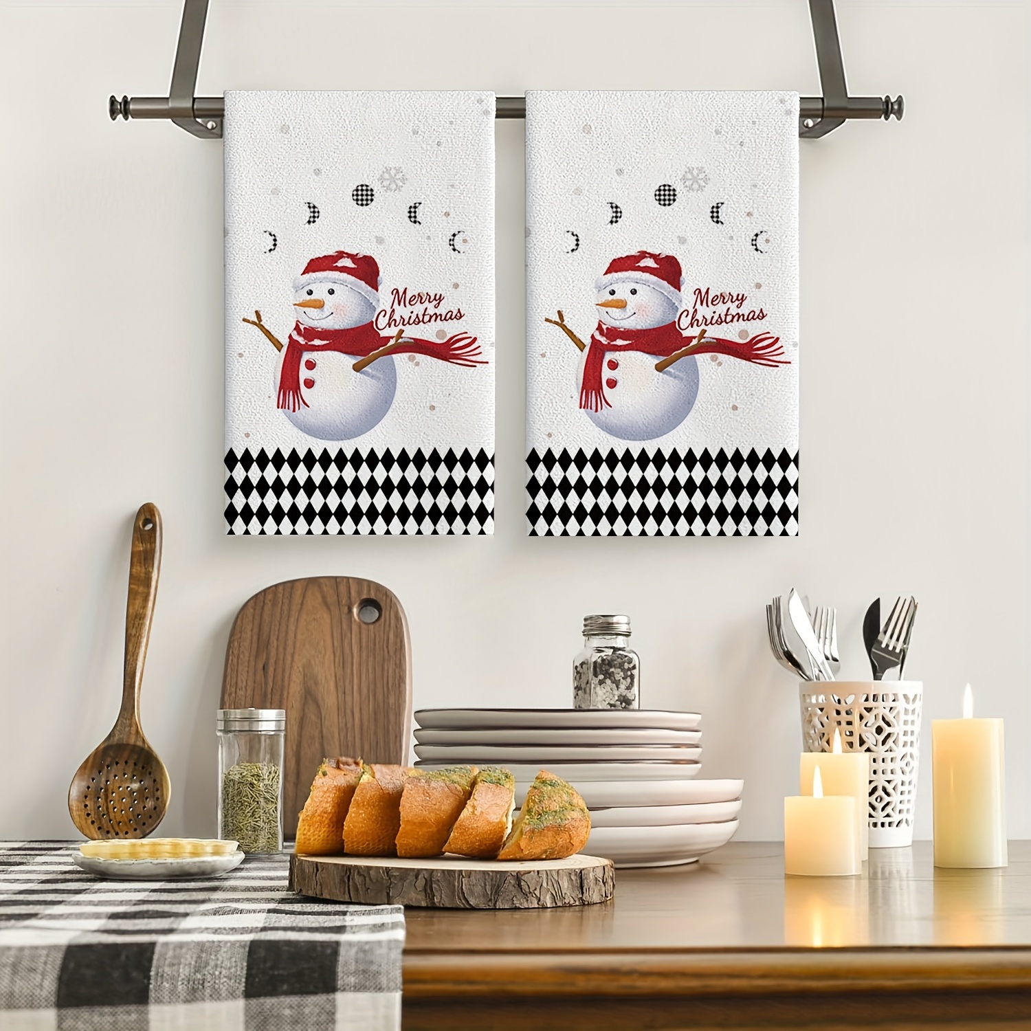 Christmas Snowman Dish Towels Soft Absorbent Kitchen Towel - Temu