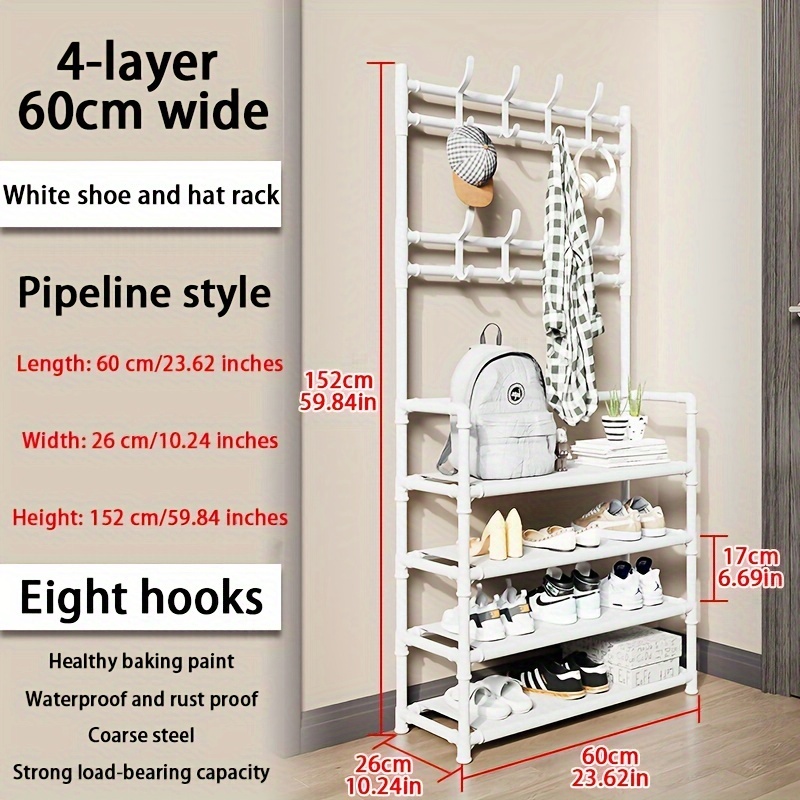 Entrance Coat Rack Foyer Shoe Rack Free Standing Coat Rack - Temu