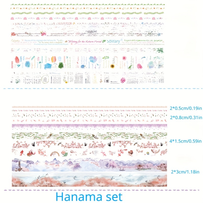 10 Rolls Flushing Series Washi Tape Student Journal Sticker Set