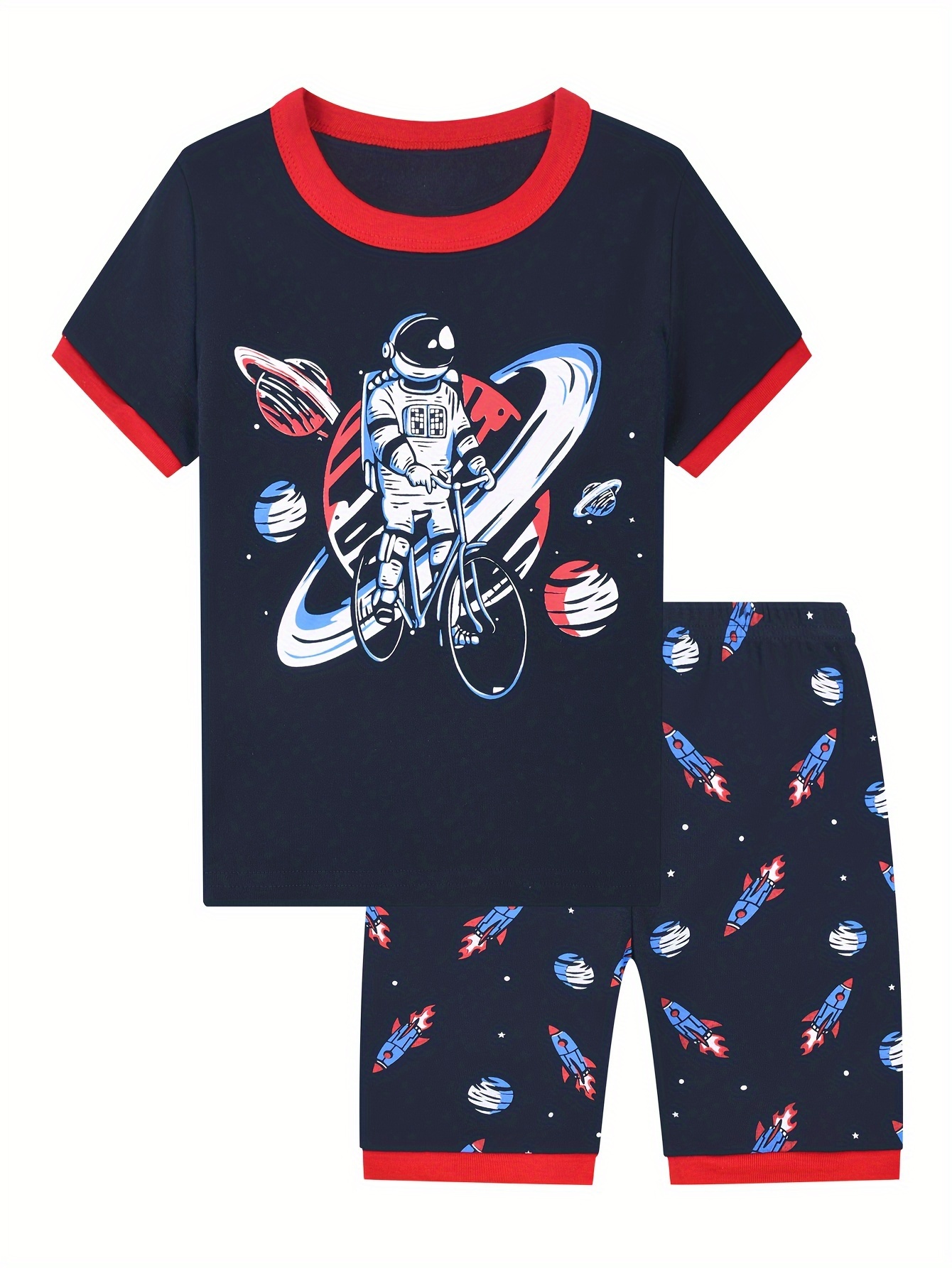 Batman 2pcs Kid Boy Colorblock Short-sleeve Tee and Allover Print Elasticized Shorts Set