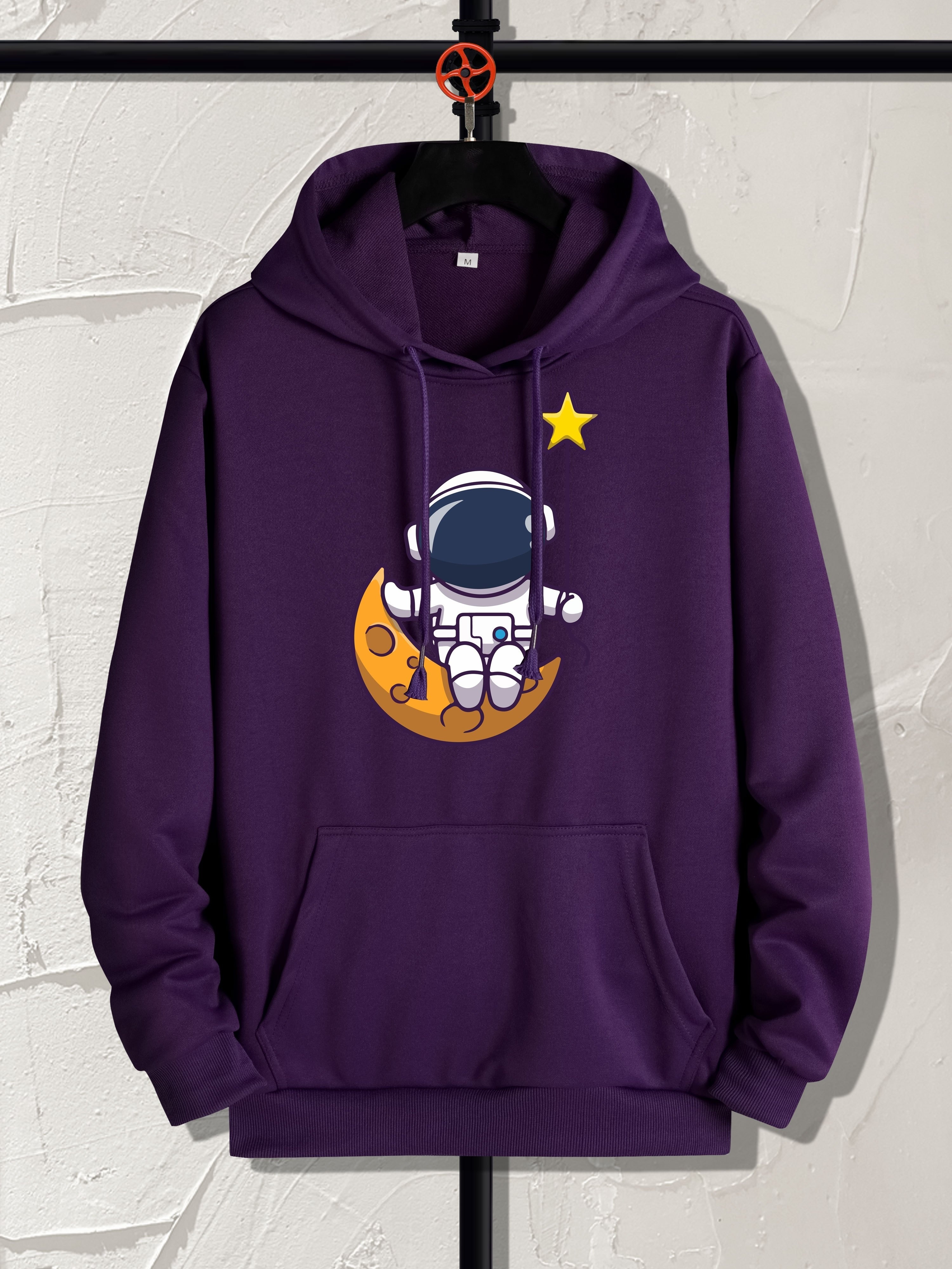 Cartoon Astronaut & Ice Cream Print Hoodie, Hoodies For Men, Men's Casual  Graphic Design Pullover Hooded Sweatshirt With Kangaroo Pocket Streetwear  For Winter Fall, As Gifts - Temu