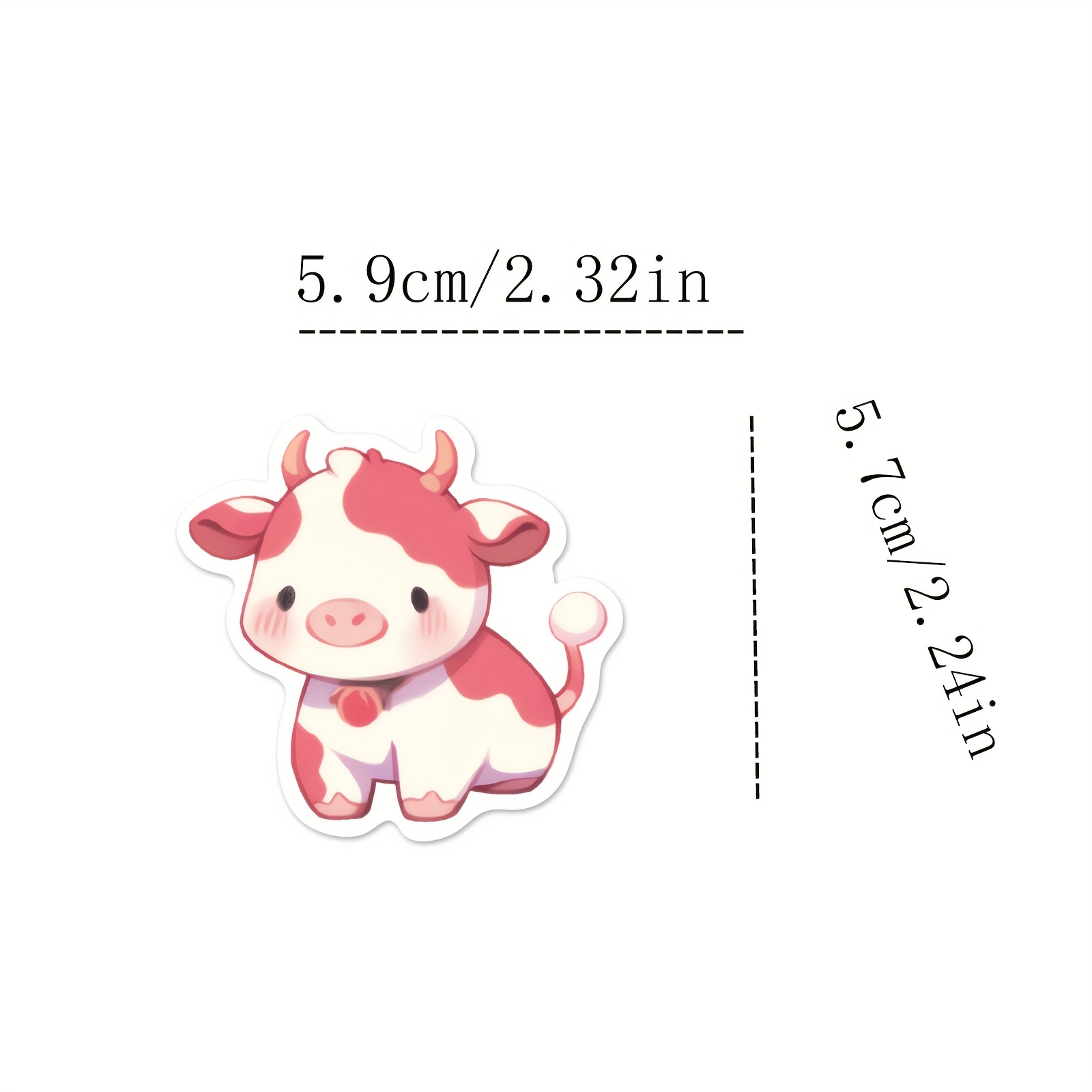 50pcs Cow Stickers for Kids, Cute Rainbow Cow Stickers, Cartoon