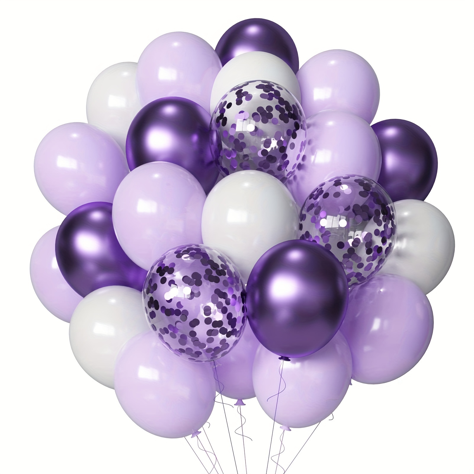 Globos morados de doble relleno, 50 globos de helio morado oscuro  polvoriento, globos de látex lila, globos de fiesta retro violeta lavanda  para niñas