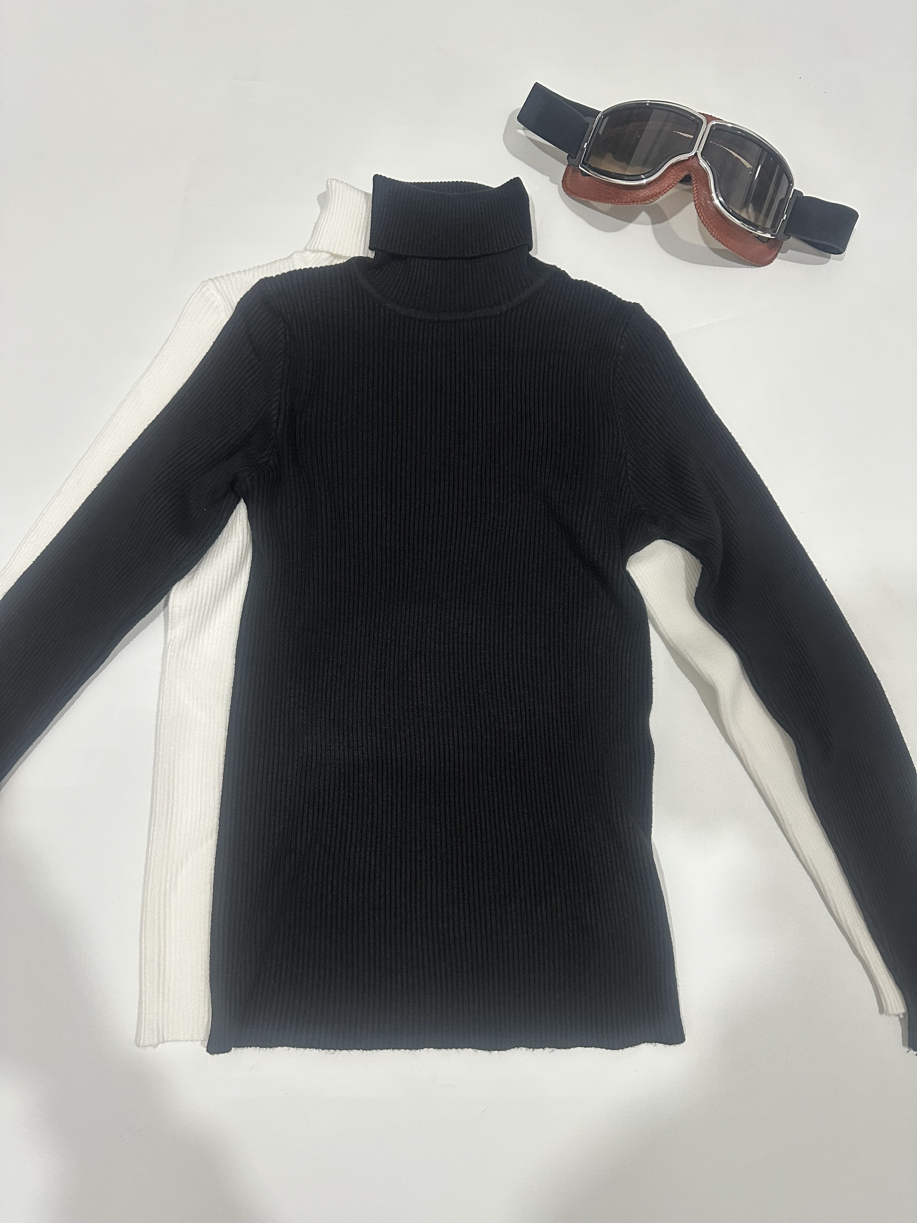 Solid Turtleneck Sweater Casual Elastic Slim Fit Pit Stripe - Temu  Philippines