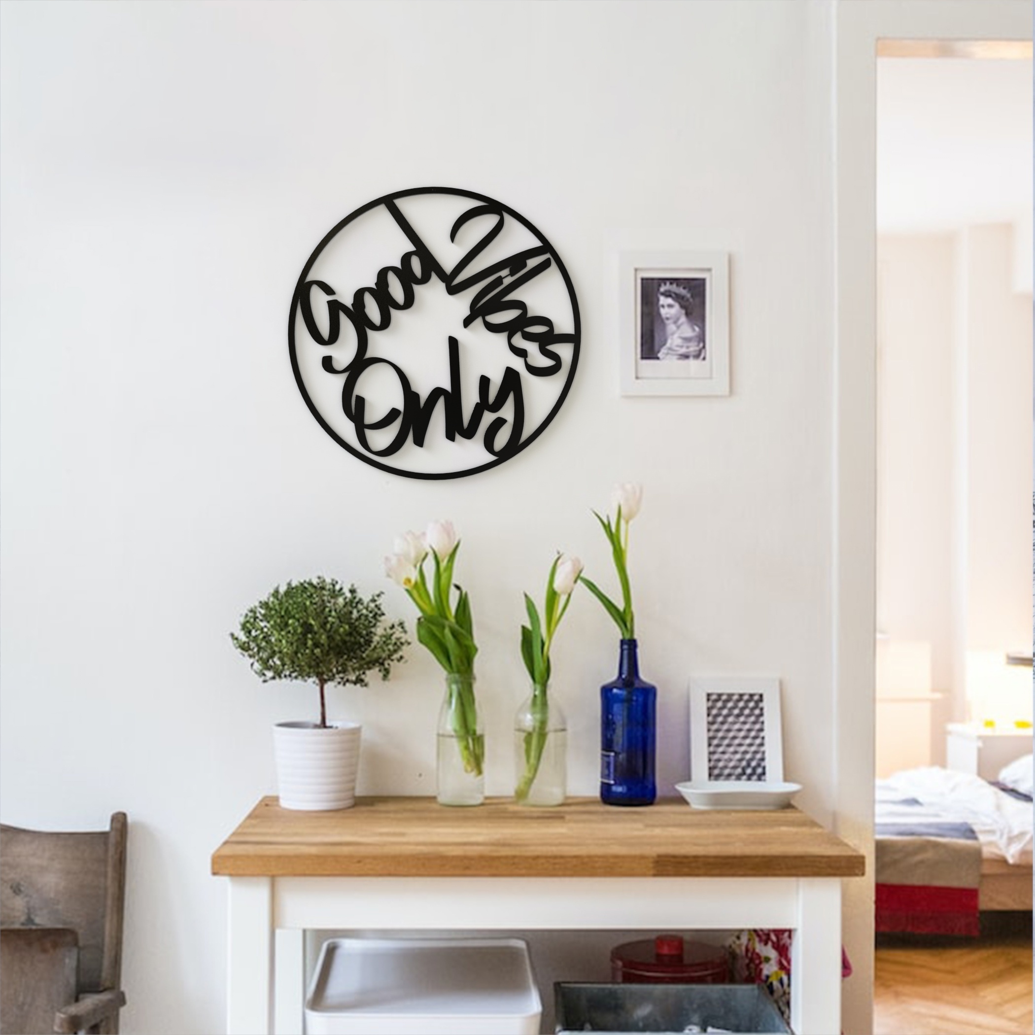 Metal Retro Style Wall Decor,, Round Metal Decor, Only Office