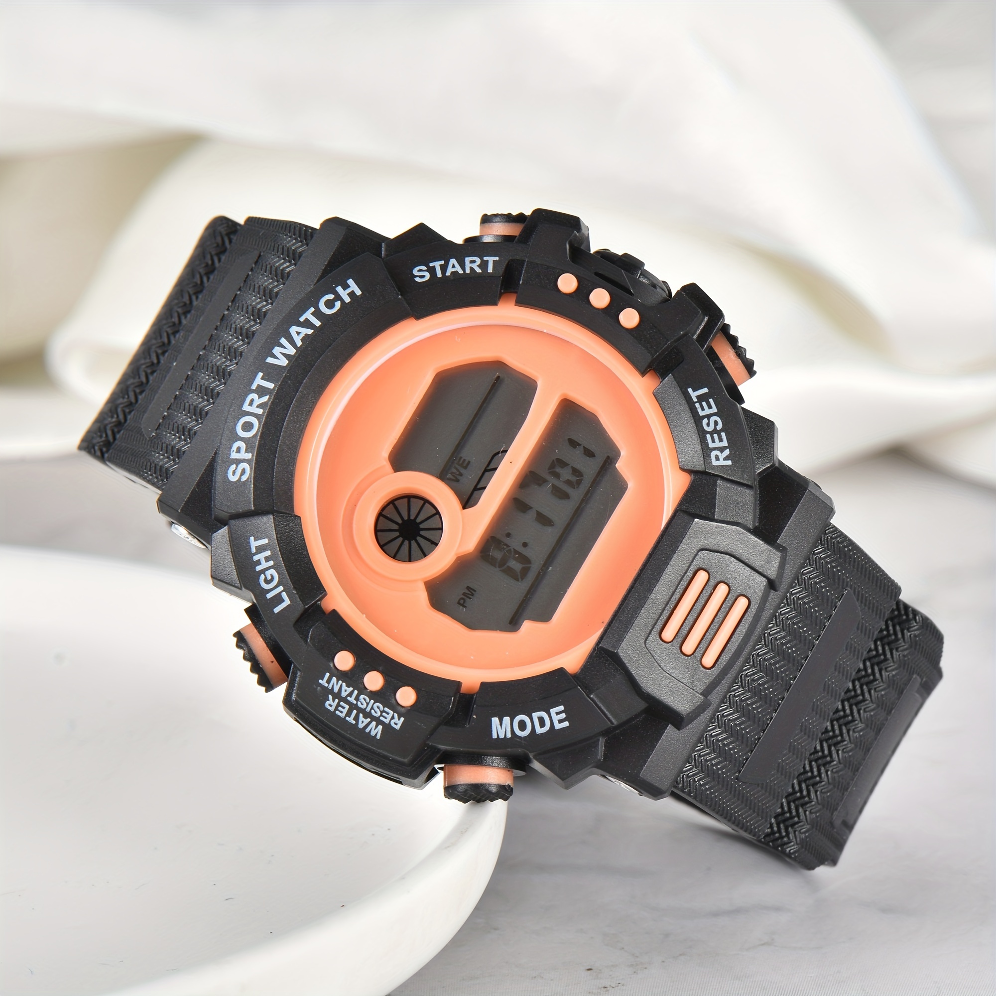 Montre enfant sport grise et orange