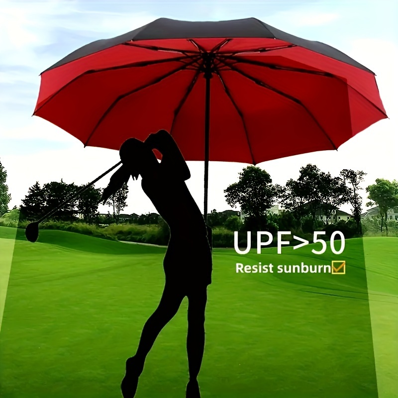 

3 Folding Ten Umbrella, Uv Protection Windproof Umbrella, Wear-resistant And Thickened Umbrella (random Rope And Handle)