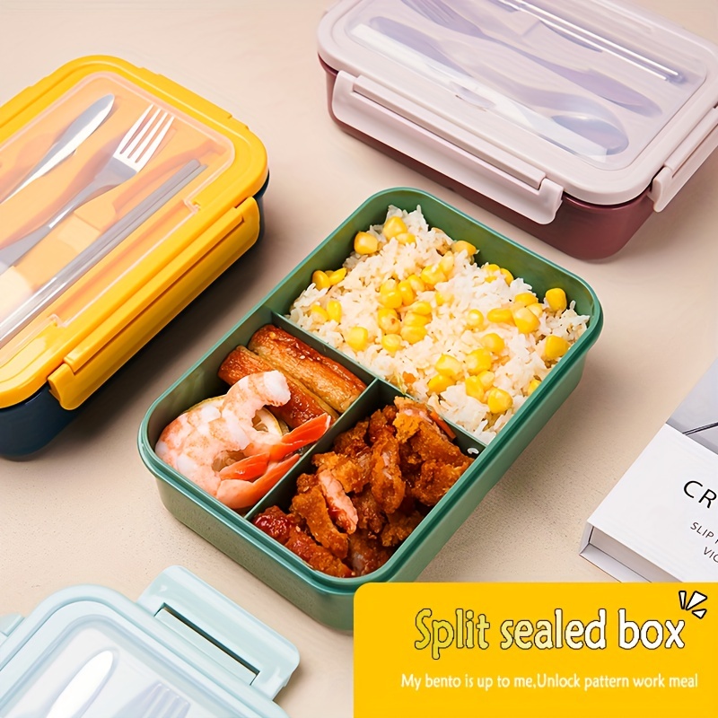 Portable Hermetic Lunch Box 2 Layer Grid Student Bento Box - Temu
