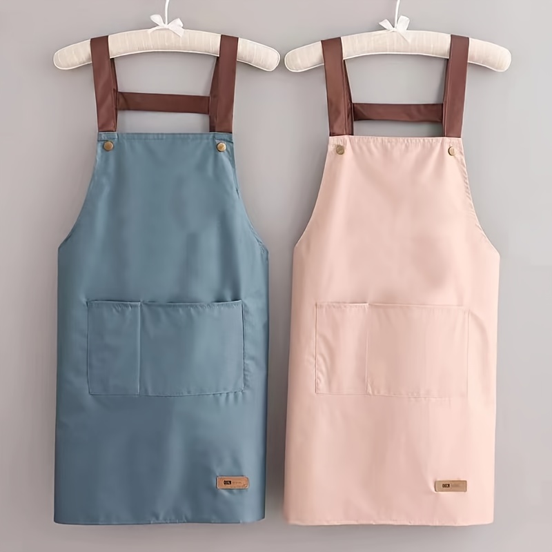 

1pc Fashion Waterproof And Oil Resistant Apron, Work Clothes, Adult Home Kitchen Accessory