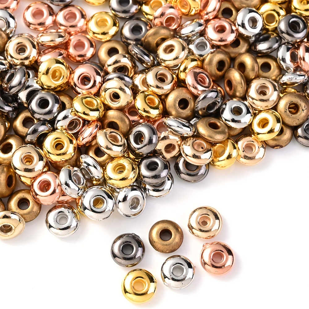 2d Flat - 400pcs 5mm Flat Round Plastic Spacer Beads Glossy Acrylic Ccb Beads For Jewelry Making Necklace Bracelet