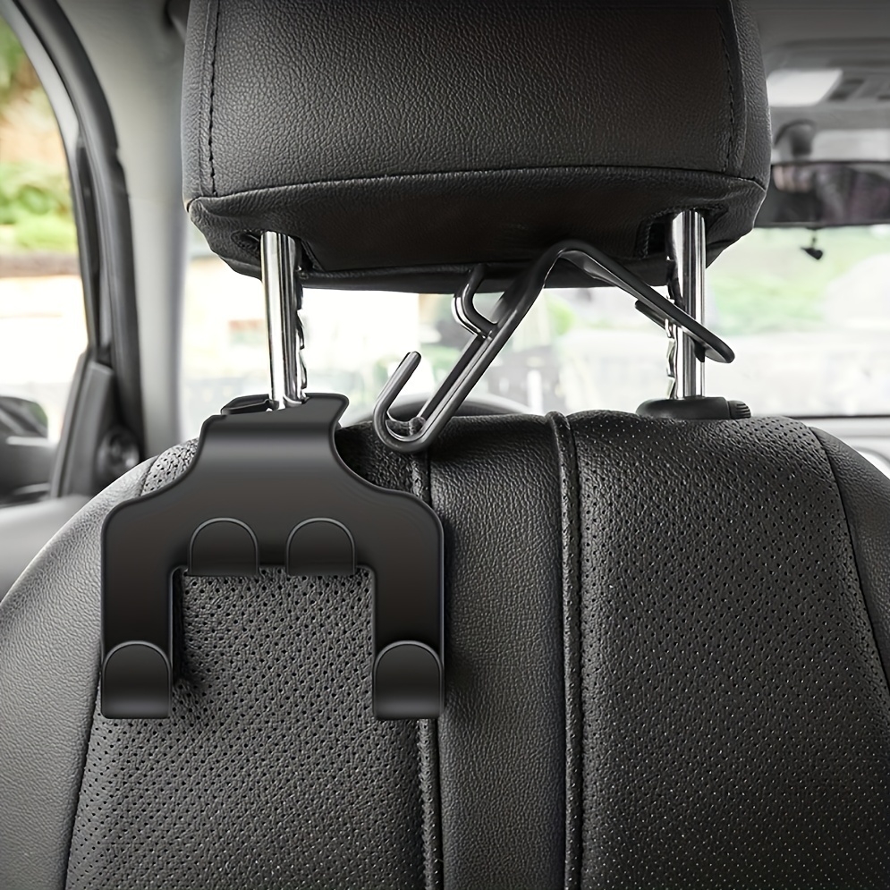 6 Pack Car Seat Hooks, Car Back Seat Headrest Hooks, Multi-functional Heavy  Duty (black)