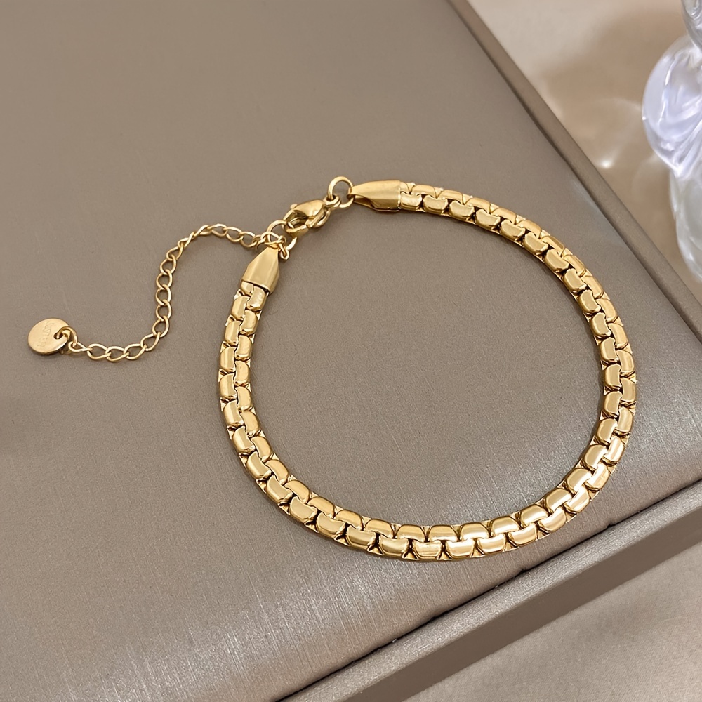 

1pc Hot Selling New Collarbone Chain Stainless Steel 18k Gold-plated Bracelet