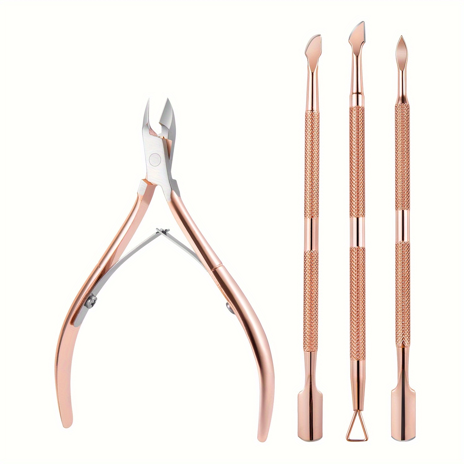 

4pcs/ Set Cuticle Nippers And Cutter Kit, Ingrown Toenail File, Nail Polish Remover, Cuticle Pusher Trimmer, Stainless Steel Manicure Tools Set