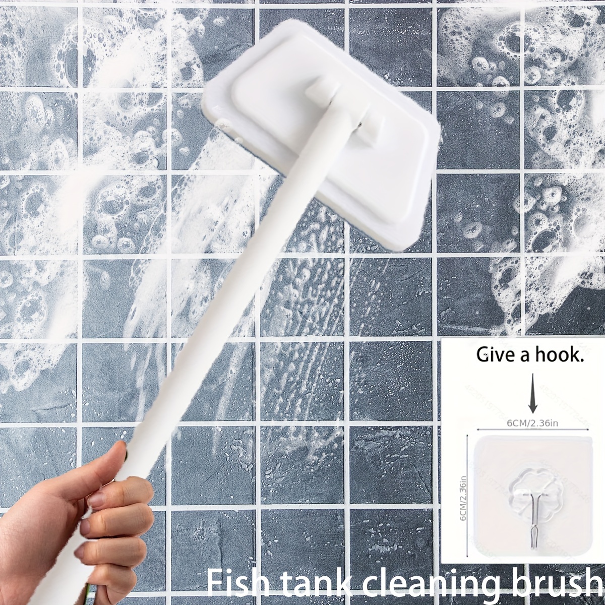 1pc Multifunctional Bathroom Wall Brush Removable Long Handle