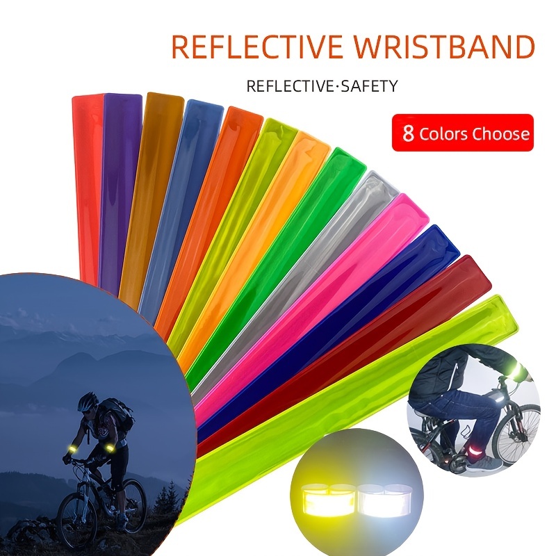 Set Of 4 Double Reflector Strips, Reflective Safety Bracelet 40 X 5 Cm For  Outdoor Jogging, Cycling, Hiking, Motorcycling Or Running