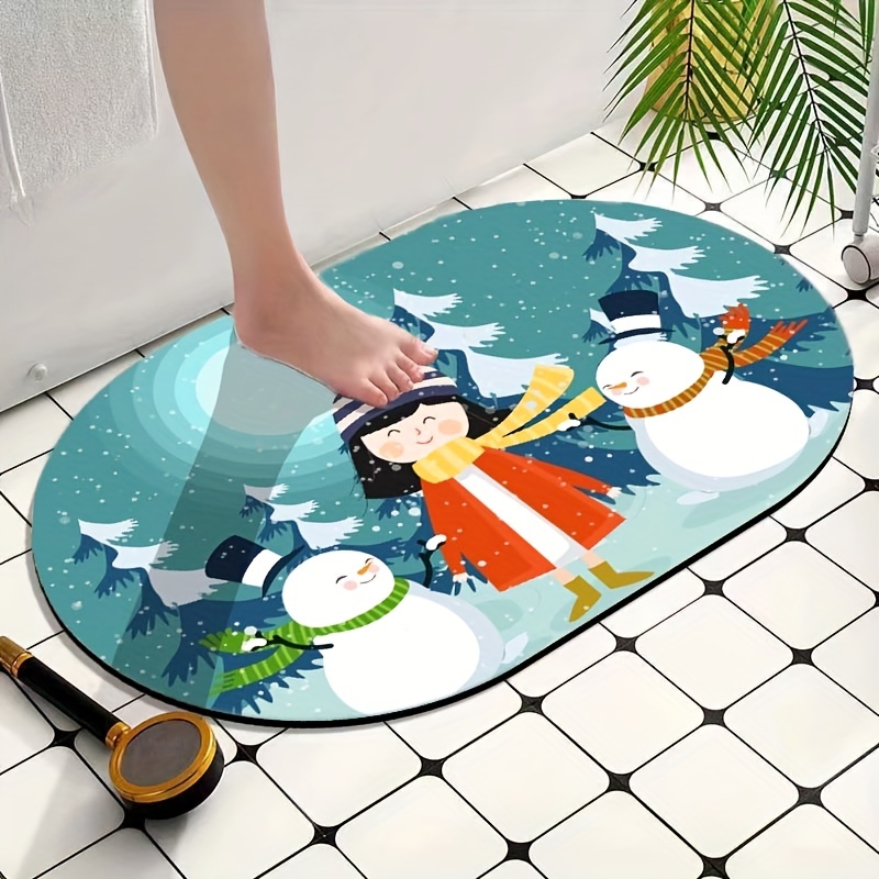 Foot Shape Home Bathroom Water-Absorbing Non Slip Mat Entrance