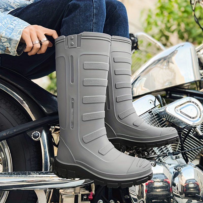 Men High Top Rain Boots, Wear-resistant Waterproof Non-slip Rain Shoes For  Outdoor Walking Fishing