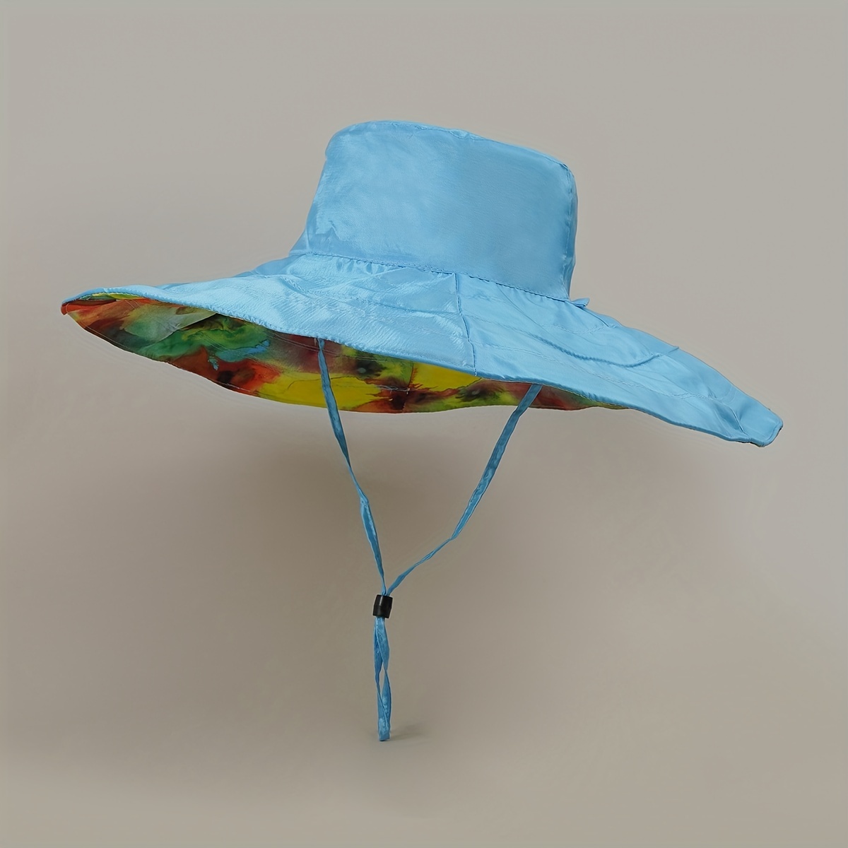 Tie Dye Print Reversible Sun Hat, Bucket Hats Wide Brim Drawstring Bucket Hat Foldable UV Protection Boonie Hats For Women Outdoor