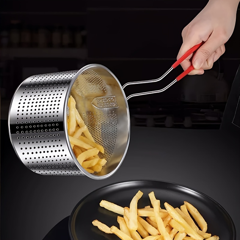 1pc 304 Stainless Steel Hanging Hot Pot Ladle For Noodles, French Fries,  Frying Basket