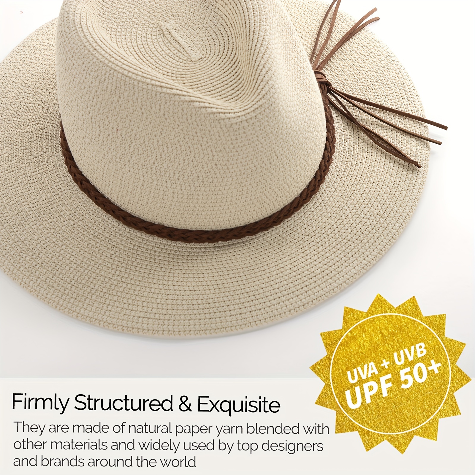 Straw Trilby Sun Hat Mens Ladies Womens Summer Panama Designer