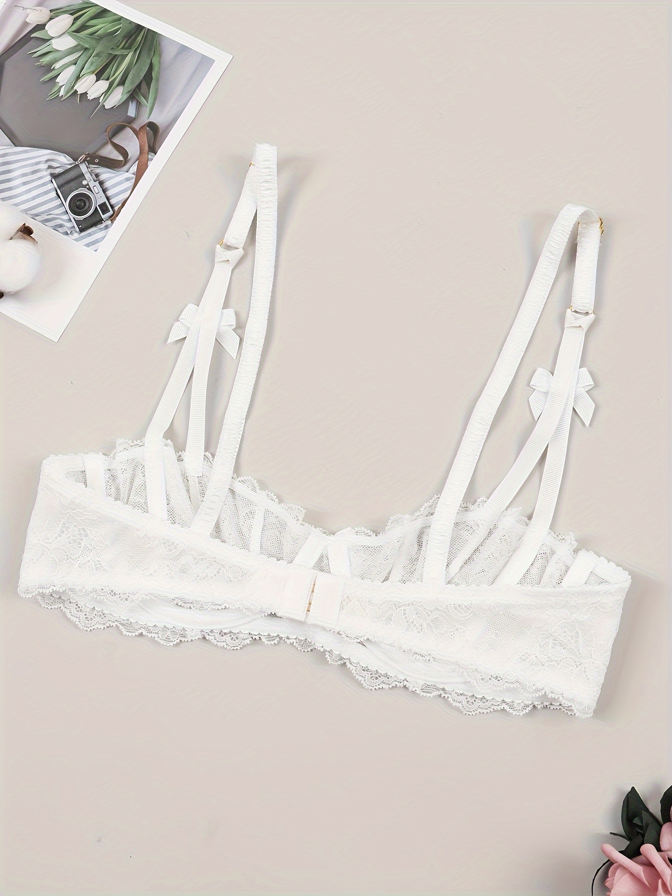 Contrast Lace Balconette Bra Bequemer Atmungsaktiver Push up - Temu Germany