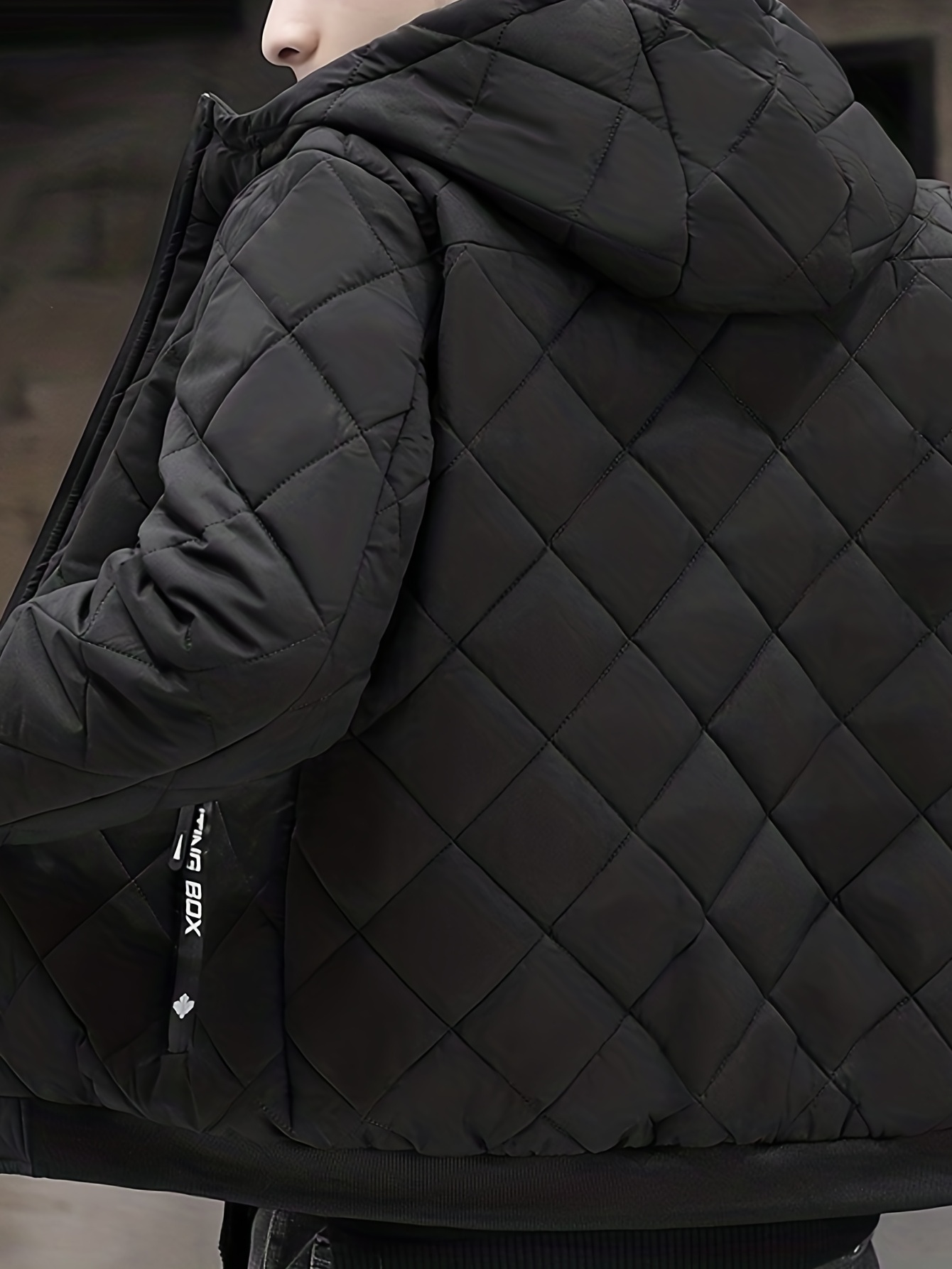 Warm Winter Plush Hooded Jacket, Men's Casual Zip Up Warm Quilted Jacket  For Fall Winter Outdoor