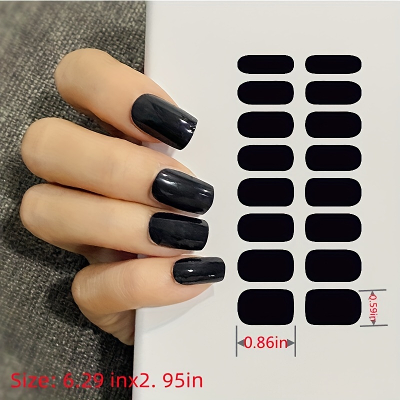 Solid Full Nail Edge Stickers With Nail Rasp - Nail Sticker Series