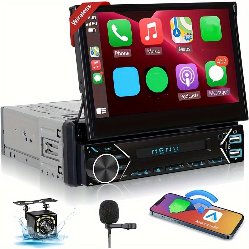 Android 11 Double Din Car Stereo With Wireless - Temu