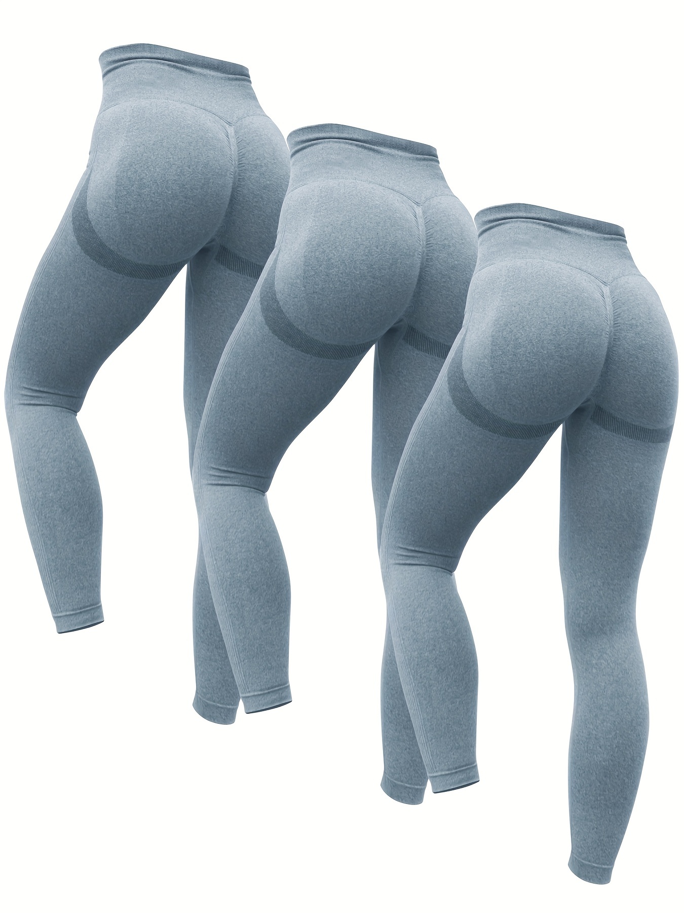 Solid Color Butt Lifting Yoga Pants High Waist High Stretch - Temu