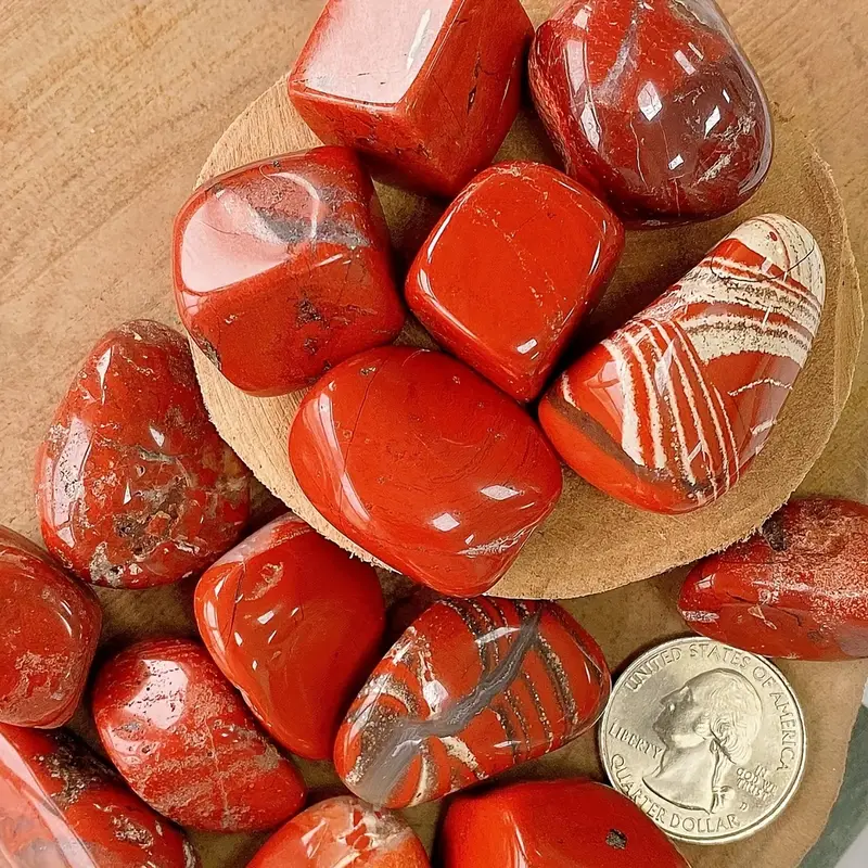 1/3/5pcs Elegant Red Jasper Tumbled Stones, Healing Balancing Quartz Crystal Specimens, Reiki Chakra Rocks for Good Luck, Aquarium/Home Decor, Bonsai