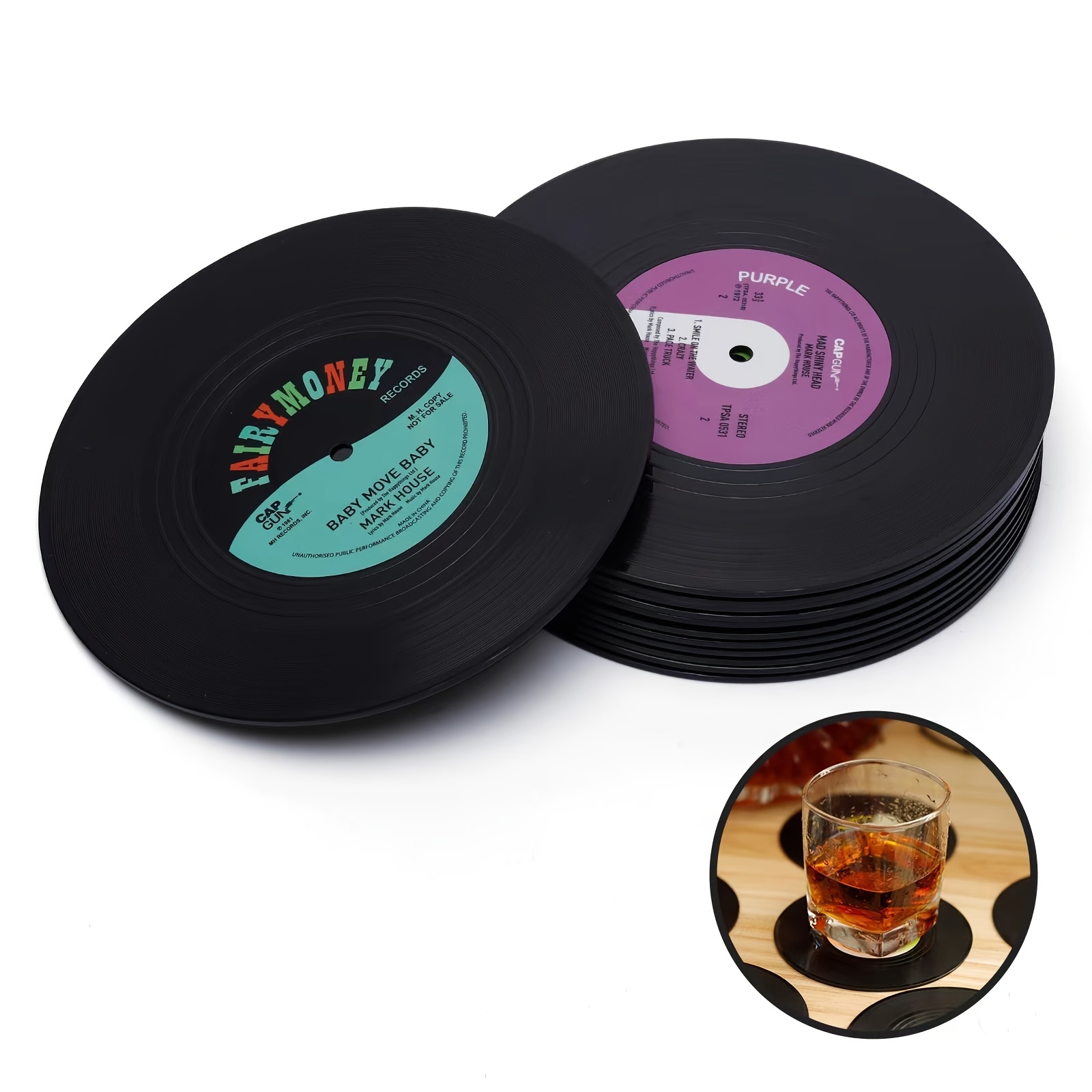 Vintage Vinyl Record Coasters For Drinks - Fun And Functional Bar  Accessories For Home, Party, And Music Lovers - Perfect Housewarming Gifts  - Temu United Arab Emirates