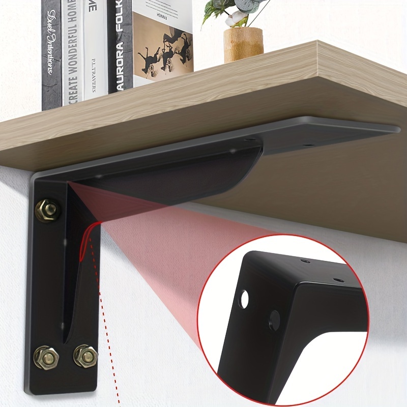  Soportes de estante, soporte de estante de aleación de aluminio  macizo, soportes de estante montados en la pared, soportes de soporte de  estantería, soporte de estante de libro, soporte de estante